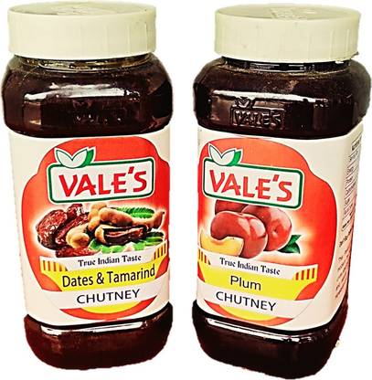 VALE'S Plum Chutney + dates & Tamarind Chutney Combo Pack Chutney Paste