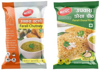 Katdare Upwas Dosa 400 (2 X 200gm) | Upwas Chutney 80gm | Farali Dosa & Chutney Chutney Powder