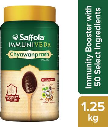 Saffola Immuniveda Chyawanprash, 50 select Ingredients with Amla, Giloy and Ashwagandha