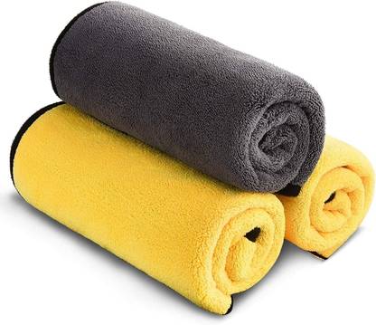 AM Creations Pack of 3 Lint Free Dual Sided Vehicle, Glass & floor Cleaning Cloth AC2.612 Wet and Dry Microfiber Cleaning Cloth