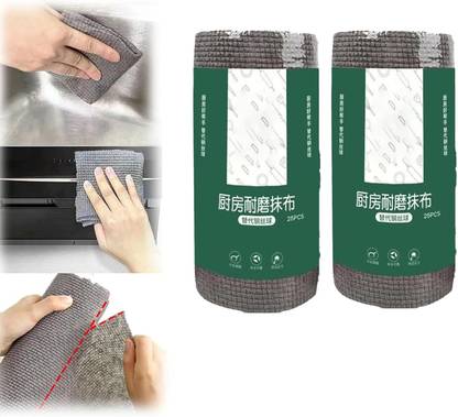 Dejmin Durable Kitchen Scrub Cloth, Microfiber Cleaning Cloth Roll(set for 25 pcs) Wet and Dry Polypropylene Cleaning Cloth