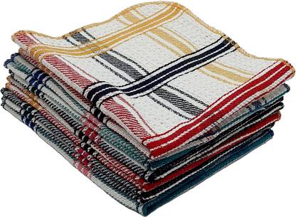 ARTCCOT Cotton Dish Cleaning Cloth |6-pcs 35 x 35 cms |Kitchen Napkin| Wet and Dry Cotton Cleaning Cloth
