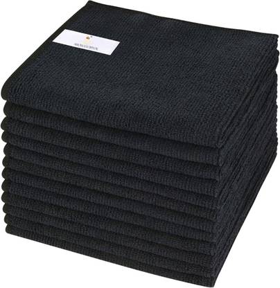 SHOWSTOPPER Black 250 GSM (30cmX30)cm, Highly Absorbent Microfiber Towels Cleaning Rags Wet and Dry Microfiber Cleaning Cloth