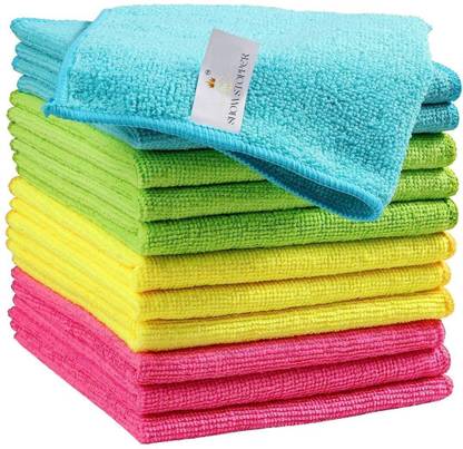 शोस्टॉपर 4 Color Assorted 250 GSM (30cm X 30cm) Rag Cleaning,Towels गीला और सूखा माइक्रोफाइबर सफाई का कपड़ा