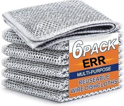 ERR Non Scratch Wire Dishwash Cloth Wet and Dry Stainless Steel Cleaning Cloth