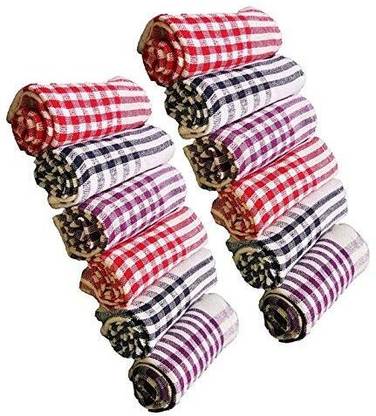 DAANVI Daanvi Kitchen Napkins, Roti Napkin, Duster Cleaner, Cleaning Cloth (12 Units) Wet and Dry Cotton Cleaning Cloth