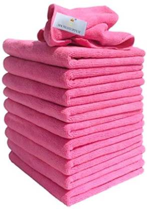 SHOWSTOPPER Super Soft Premium Streak Free Washable Pink Wet and Dry Microfiber Cleaning Cloth