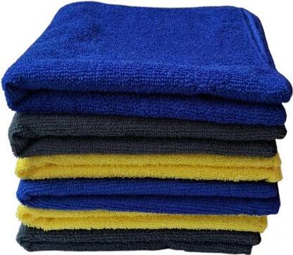 JNK Cleaning ,Yellow ,Blue,Gray Black ,Cleaning Towels (3 Multi Color, 40cm X 40cm) Wet and Dry Microfiber Cleaning Cloth