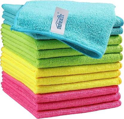 SHOWSTOPPER Kitchen Cleaning Cloths and Wipes | Dusting Cloth for Home Cleaning 4 Color Dry Microfiber Cleaning Cloth