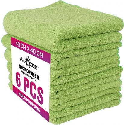 BLACK PANDA Household Dusting Quick Dry/Reusable 40x40cm Multipurpose Cleaning Towel 250 GSM Wet and Dry Microfiber Cleaning Cloth