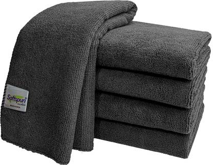 SOFTSPUN SOFTSPUN Microfiber 40x40cms 340gsm 5pc grey Cloth (5 Units) Dry Microfiber Cleaning Cloth