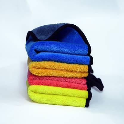 Toliya Premium Microfiber Cloth Towel Set - 4 Pack, 500 GSM 30x30, Multi-Colour Wet and Dry Microfiber Cleaning Cloth