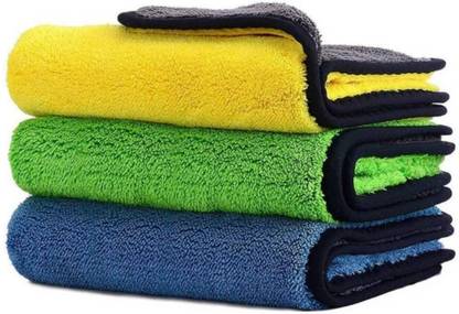 CRAXX 3 pc multicolour microfiber Wet and Dry Microfiber Cleaning Cloth
