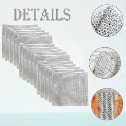 RadhaTex Pack of 12 Double-Sided Non-Scratch Dish Wash Mesh Wire Cloth for Kitchenx12.82 Dishwash Bar
