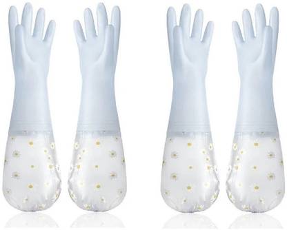 Eopzo Latex Hand Gloves For Kitchen Dish Washing Wet and Dry Glove Set