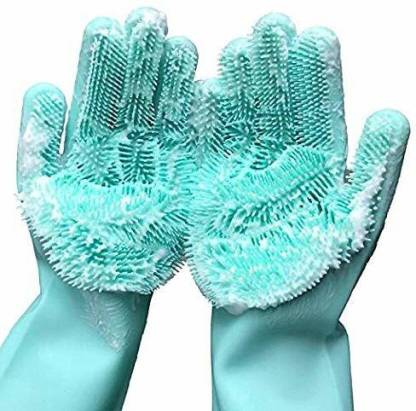 ARAMEDOS Magic Silicone Dish Washing Gloves, Silicon Cleaning G Wet and Dry Glove