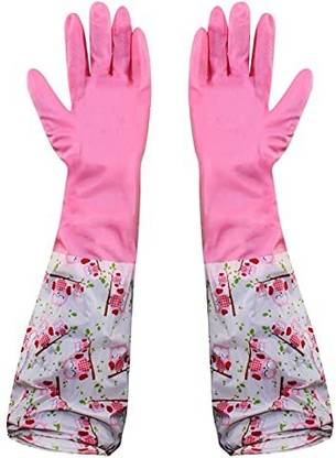 PUHBRHY Reusable Rubber Hand Gloves for Kitchen Gloves Wet and Dry Glove Set