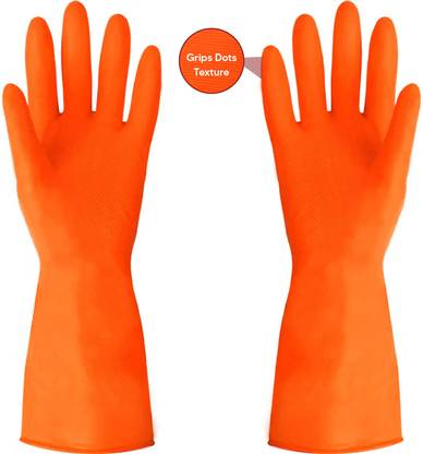 Spotview Heavy Duty Rubber Hand gloves|1 Pair for Dishwashing,gardening,kitchen cleaning Wet and Dry Glove