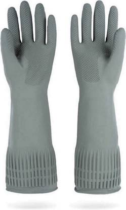HM EVOTEK Elbow Length Long Slevee Rubber Dish Washing All Types Cleaning Gloves Wet and Dry Glove
