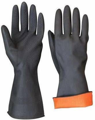 RBGIIT Rubber Cleaning Gloves Dish-Washing Home Kitchen Toilet Bathroom Tiles Floor Cleaning Gloves Multipurpose Usage Wet and Dry Glove