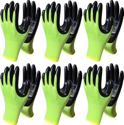 RBGIIT Safety Work Gloves Nitrile Coated for Mens and Women Working Gloves with Grip K1 Climbing Gloves