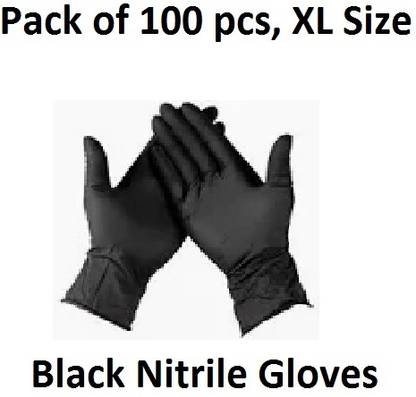 GreenMaid Black Nitrile Gloves, XL size Wet and Dry Disposable Glove Set