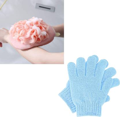NARV Exfoliating Glove with Loofah Sponge, Bath Glove Body Scrubber Combo Set K5 Wet and Dry Glove Set