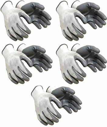 Wishpool 5 Pair Industrial Hand Gloves Gardening Work ,Cut-resistant Working Gloves Nylon  Safety Gloves