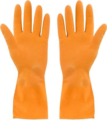 BHAVYARPAN 1 PC Flock line Reusable Latex Rubber Hand Cleaning Gloves Wet and Dry Glove