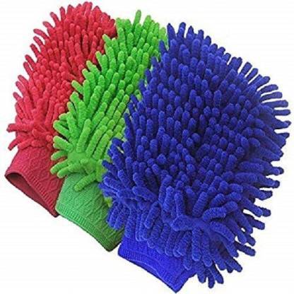 MSE Super Soft Hand Glove (Pack of 3) Wet and Dry Glove Set