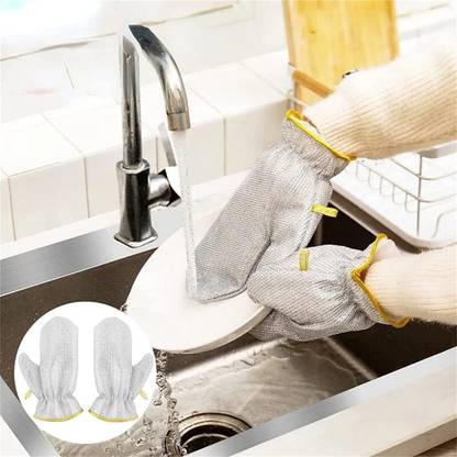 ghelanicreation Reusable Wire Dishwashing Gloves Wet and Dry Glove