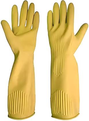Donizard Reusable Latex Rubber Lined Hand Gloves for Kitchen Dishwashing Gardening Wet and Dry Disposable Glove
