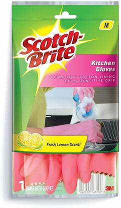 Scotch-Brite Kitchen gloves for Dishwashing, kitchen cleaning Wet and Dry Glove