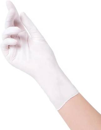 ZELOX Latex Powdered Examination Hand Gloves Food Grade size-M ( 100 pcs ) Wet and Dry Glove Set