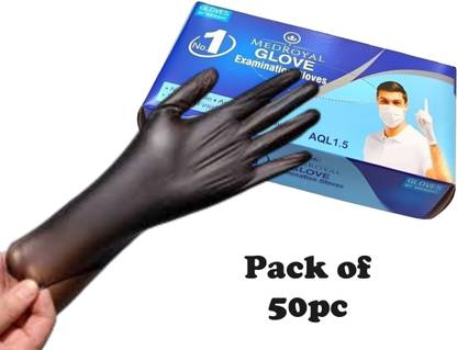MR GLOVE Black Vinyl/ L/ Examination, Powder Free, Food Grade, Disposable, Multipurpose, Wet and Dry Glove Set