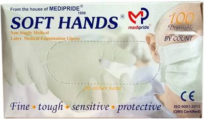 Medipride Soft Hand Non Sterile Medical Latex Medical Examination Gloves Latex  Safety Gloves