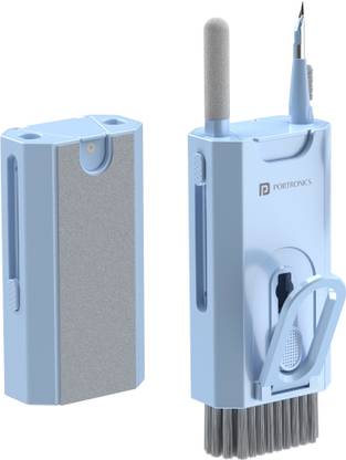 Portronics Clean M Multifunctional 8 IN 1 Cleaning Kit with Mobile Holder for Laptops, Computers, Mobiles