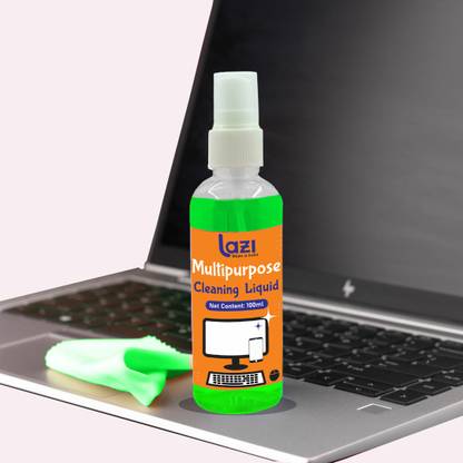 LAZI ( 100ml ) Laptop Screen Cleaner Cleaning Liquid Spray kit with Micro-Fiber Cloth for Laptops, Computers, Mobiles, Gaming