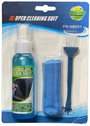NIGSUR 3 in 1 Screen Cleaning Kit (100ml) with Brush and Micro Fiber Cloth for Mobiles, Laptops, Computers