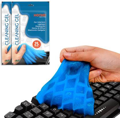 HOTKEI (Pack Of 2 X 100 gram ) Multipurpose Laptop Pc Computer Remote Keyboard Dust Cleaner Cleaning Slime Gel Kit for Car Home Electronics Remote Laptop Keyboard Cleaning Kit for Computers, Gaming, Laptops, Mobiles