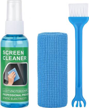 RoaRich 3-in-1 Laptop Cleaning Kit with Spray, Microfiber Cloth & Brush for Computers, Gaming, Laptops, Mobiles