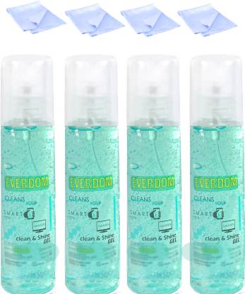 Everdom Gentle Cleaning Solution with Cloth Pack of 4 for Mobiles, Computers, Laptops, Gaming