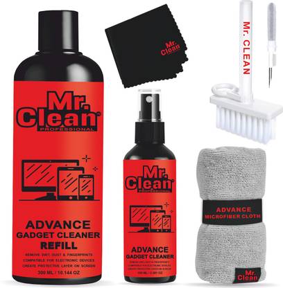 MCP Gadget Cleaner Spray 300ml + 100ml with 2 Microfiber Cloth & Cleaning Brush for Computers, Gaming, Mobiles, Laptops