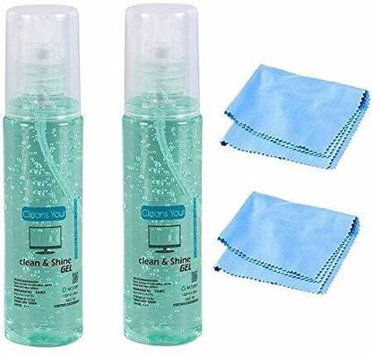 DHO Screen Cleaner Kit 100 ml for LED and LCD TV, Computer Monitor, Laptop, and iPad Screens, Includes Cloth (Inside Bottle Cap only) for Computers, Laptops, Mobiles, (pack 2) for Computers, Laptops, Mobiles