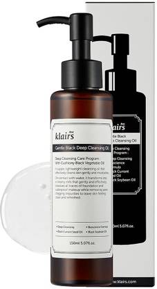 klairs Gentle Black Deep Cleansing Oil - Korean Waterproof Makeup or Sunscreen Remover Face Wash