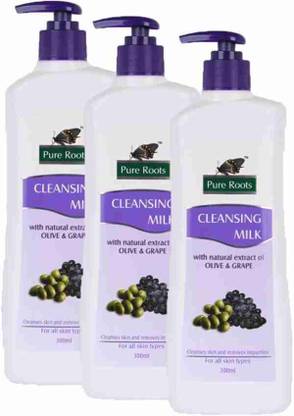 Pure Roots Cleansing Milk with natural extract of OLIVE & GRAPE {PACK OF 2} Face Wash