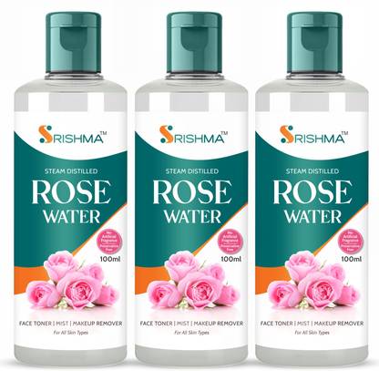 Srishma Pure, Natural Rose Water Face Toner, Makeup Remover, Pore Cleanser Face Wash