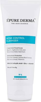 EPURE DERMA Anti Acne Face Cleanser With 2% Salicylic Acid For Acne Or Pimples Face Wash