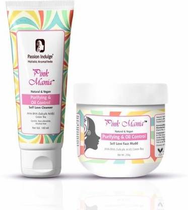 Passion Indulge Pink Mania Face Cleanser & Face Mudd | Purifying & Oil Control Face Wash