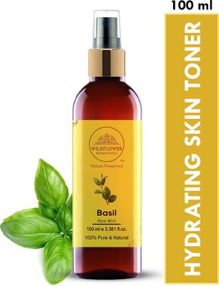 Wildflower essentials 100% Pure Basil (Tulsi) Soothing, Refreshing, Hydrating & Cleansing Face Toner Face Wash